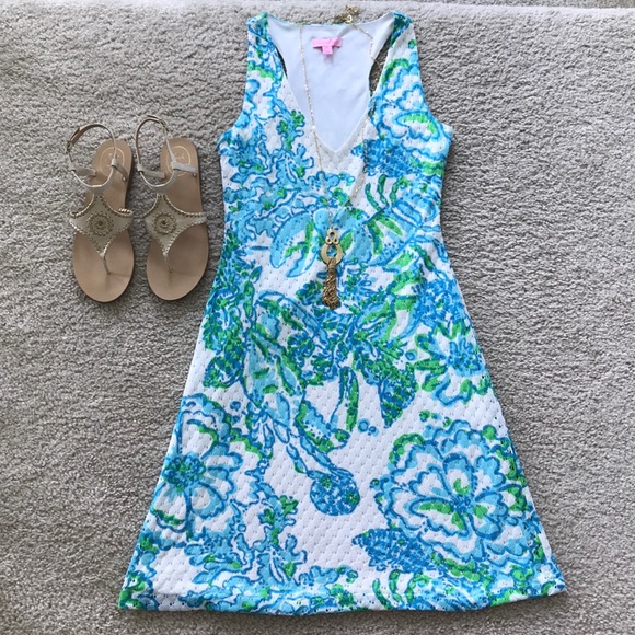Lilly Pulitzer Dresses & Skirts - Lilly Pulitzer Crochet Overlay Dress